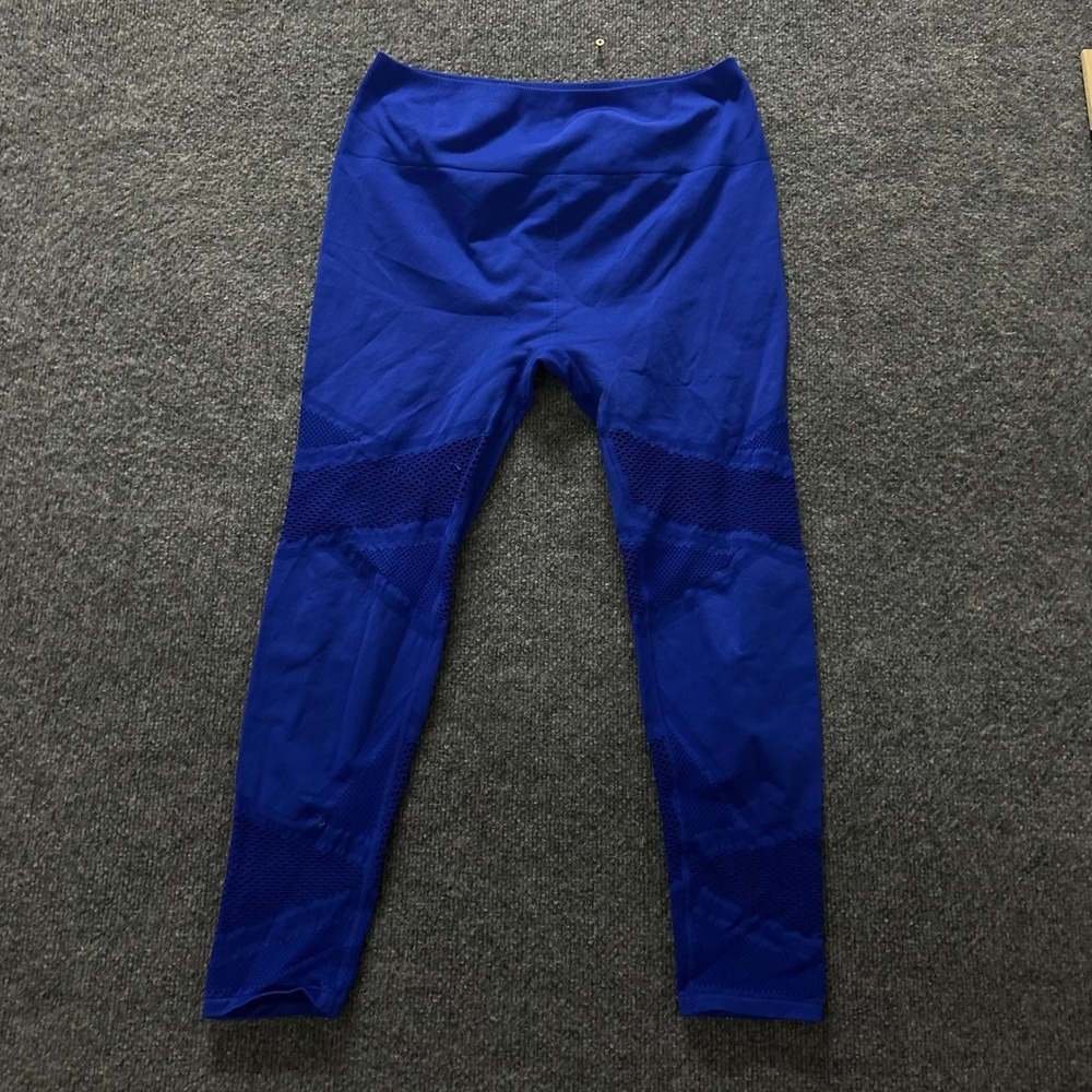 Fabletics Leggings Womens Small Blue Seamless High Rise Mesh Athletic Yoga Pants